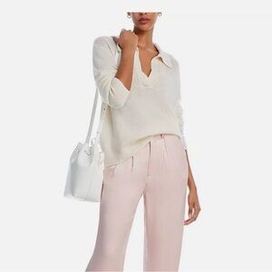 Babaton the group Ivory Knit V-neck merino wool lightweight Sweater